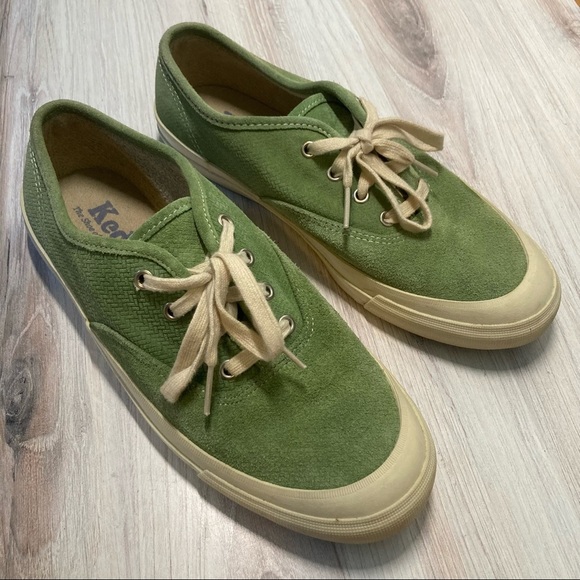 Keds textured Suede Green Sneakers size 8 1/2 - Picture 2 of 9